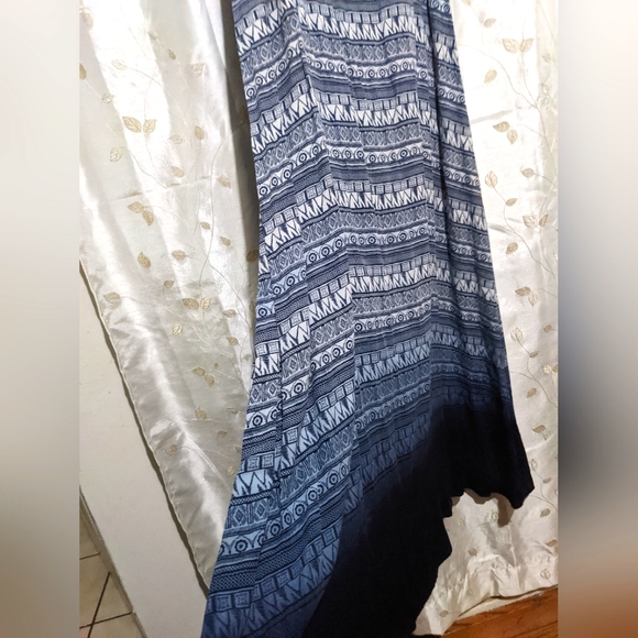 Soft long ombre print blue & white maxi dress size large NWOT - Picture 4 of 10